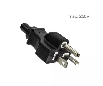 Power cable America USA NEMA 6-20P to C19, AWG 12, 20A, STOW, approvals: UL/CSA, black, length 1.80m